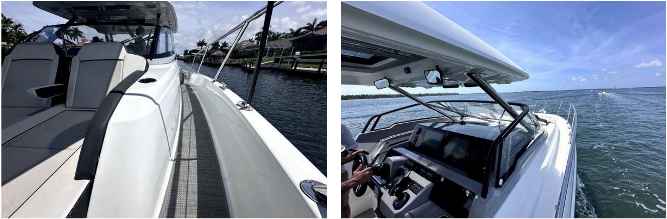 Helm station with Garmin displays and joystick control